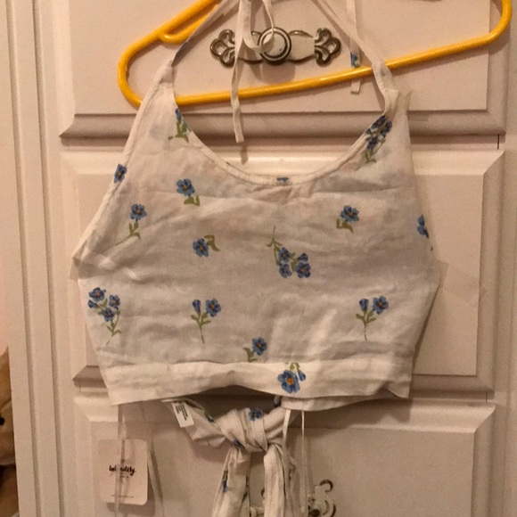 Free people reversible tie cropped shirt - Picture 2 of 6